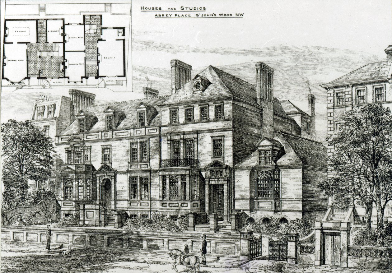 Abbey Place, St. Johns Wood, a The Building Newsból, 1878. január 18 alkotó: English School