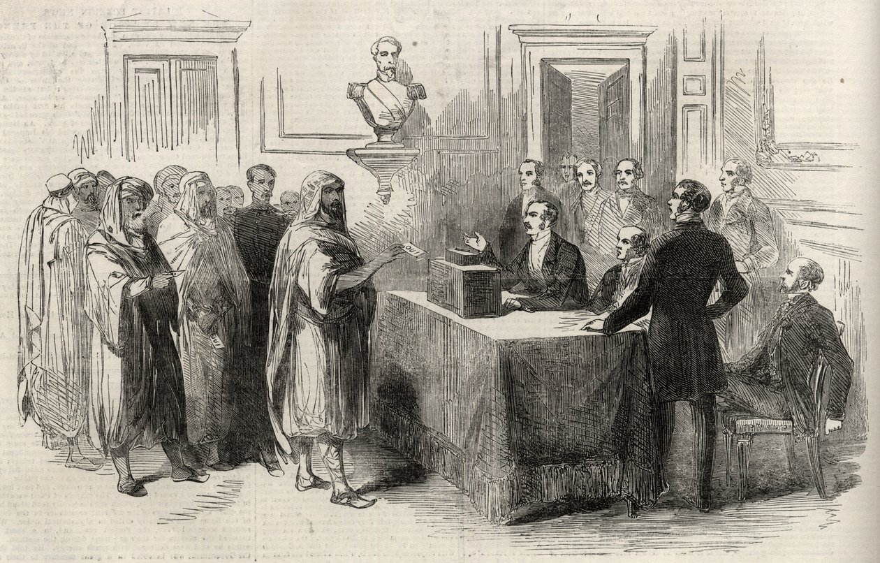 Abd-El-Kader a Francia Birodalomra szavaz – Illusztráció a The Illustrated London News számára, 1852. december 4. alkotó: English School