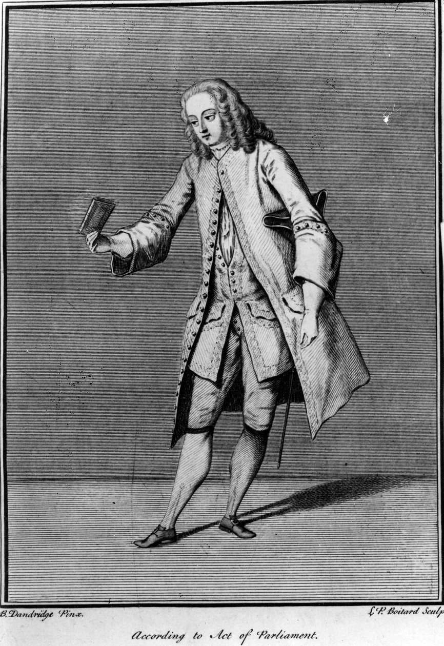 A parlamenti törvény szerint, amelyet Louis Phillippe Boltard készített Bartholomew Dandridge után, 1737 alkotó: English School