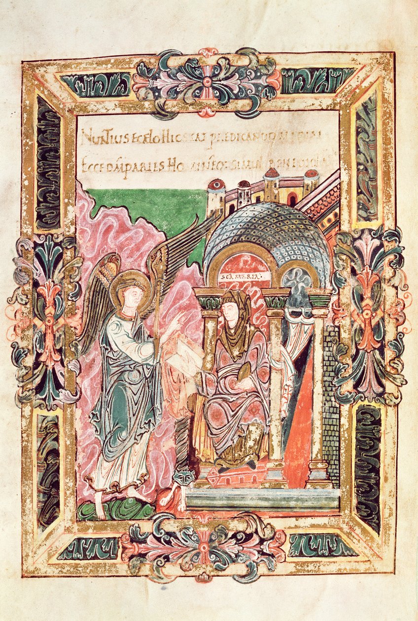 Add hozzá a 49598 Angyali üdvözletet, a winchesteri St. Aethelwold áldását, 980 körül (vellum) alkotó: English School