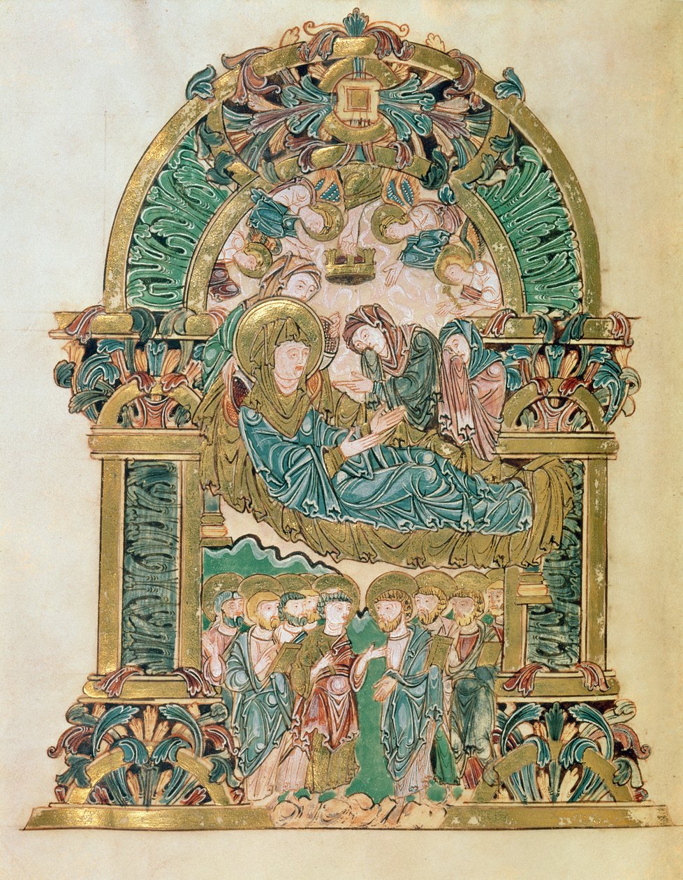 Add hozzá a 49598 f.102v Szűz mennybemenetelét, a winchesteri St. Aethelwold áldását, 980 körül (vellum) alkotó: English School