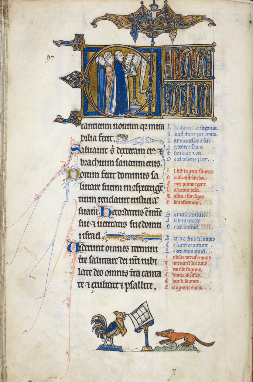 Hozzáadás. 50000, f.146v 97. zsoltár; kezdőbetű 