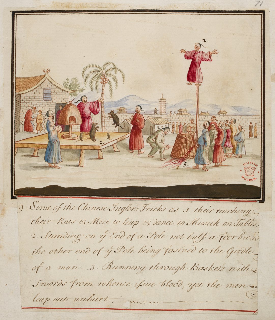 Hozzáadás. 5353, f.71 Néhány kínai zsonglőrtrükk a Különböző Nemzetek Jelmezgyűjteményeiből alkotó: English School