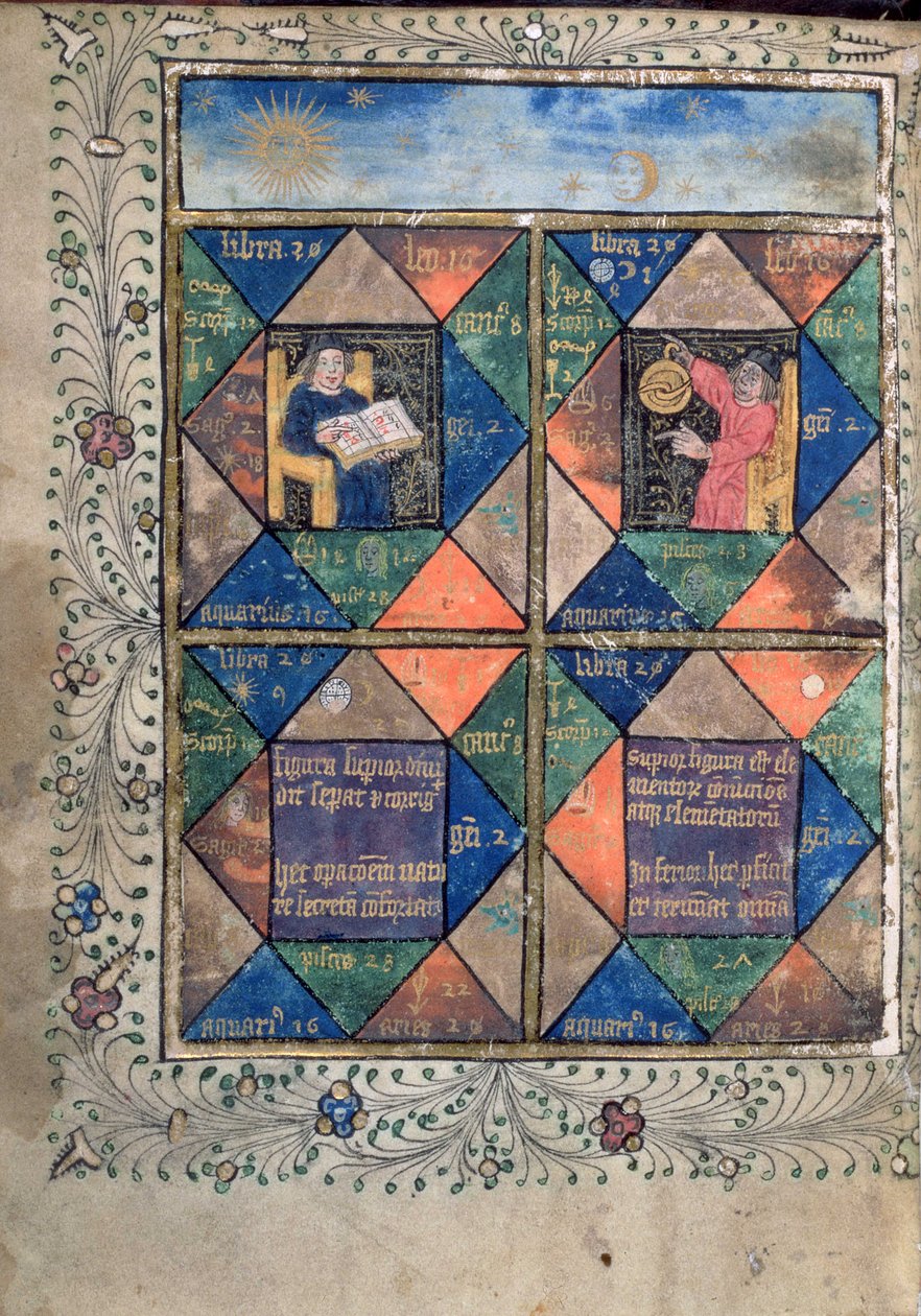 MS 10302 f.67v horoszkóp hozzáadása Thomas Norton „The Ordinal of Alchemy”-ből, 1477 körül (vellum) alkotó: English School
