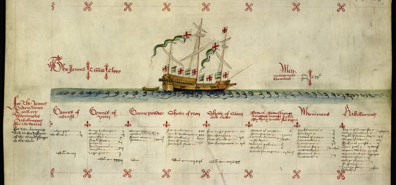Add hozzá az MS 22047-et, a gályarab Jennet a „The Anthony Roll”-ból alkotó: English School