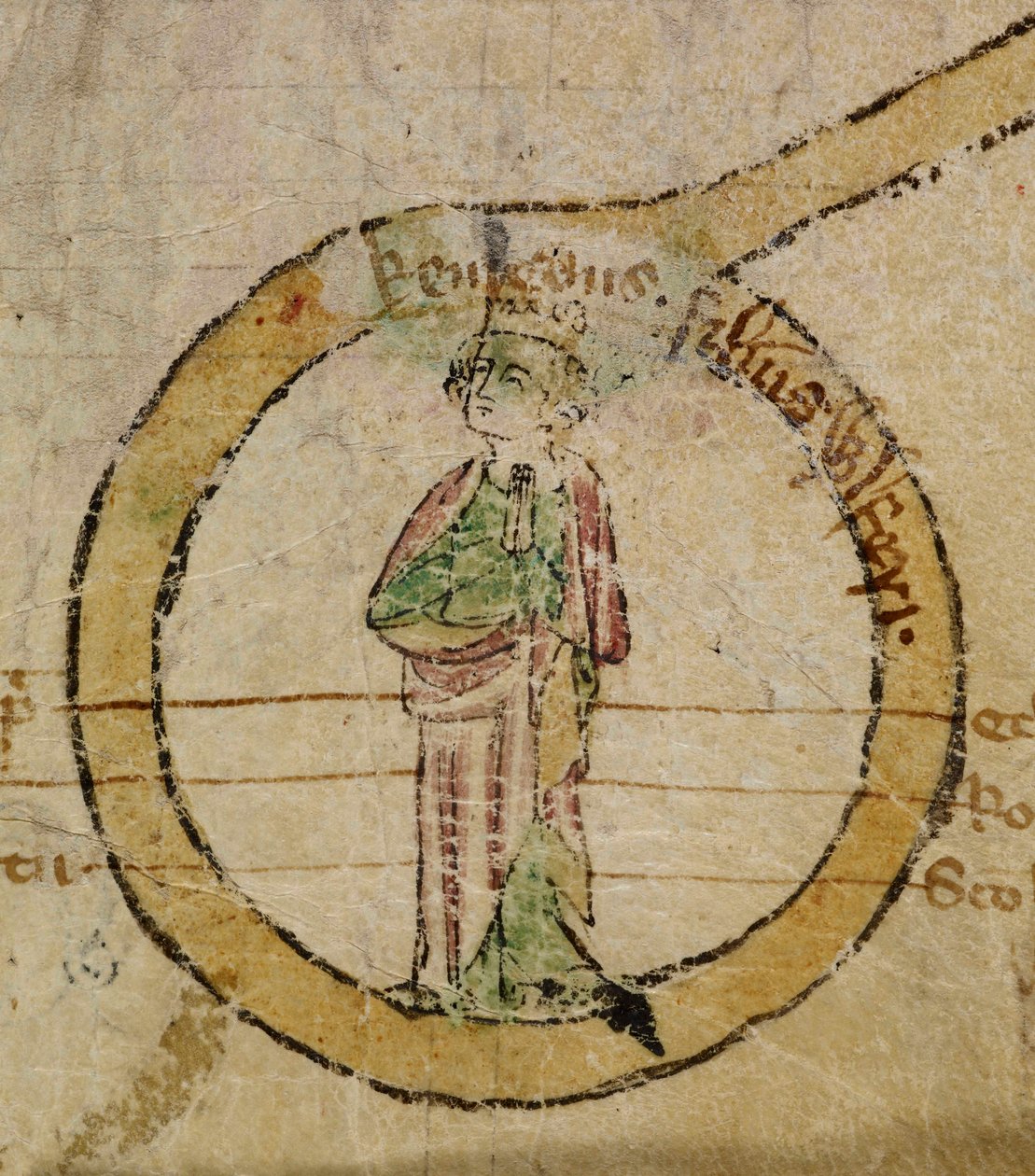 Adja hozzá az MS 47170 EGMONT PAPERS-t. Vol. CCLI „[E] latinul és franciául írt tekercs Anglia királyaival, mindkét oldalán Walter de Witteliseye testvér, a Burgo San Pietro kolostor szerzetese. Isten irgalmazzon lelkének. Ámen