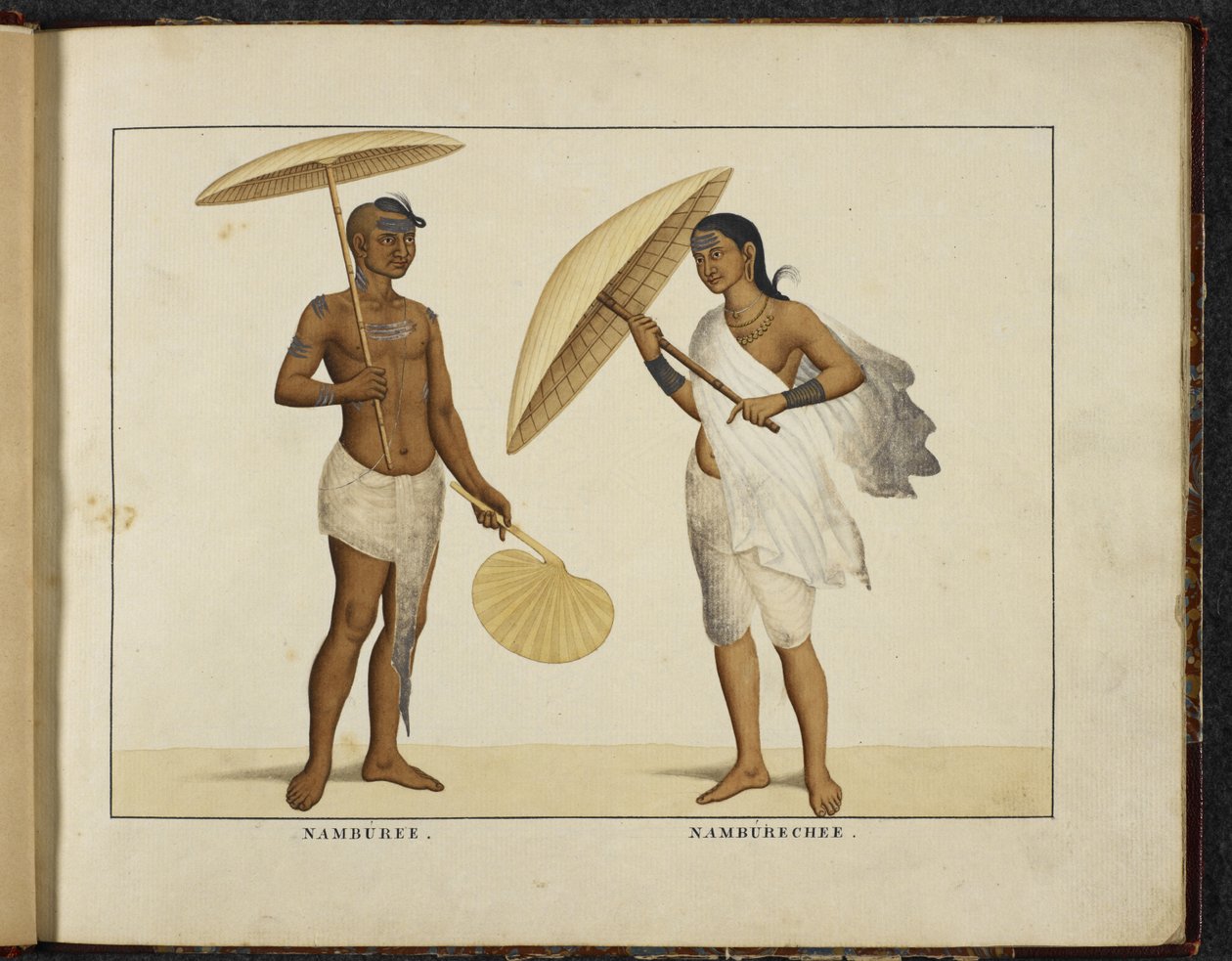 Add Or 1335 Two Kerala Brahmins, 1828 körül (kézzel színezett litho) alkotó: English School
