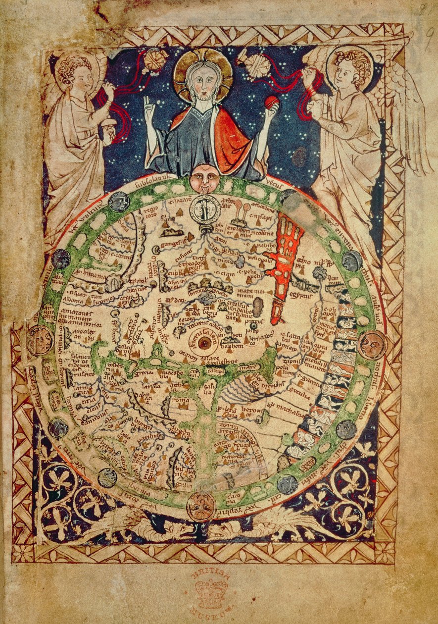 További Ms 28681, f.9: Világtérkép (vellum) alkotó: English School