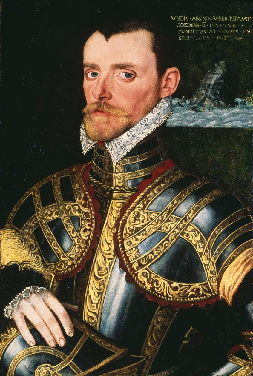 Sir Richard Hawkins admirális (1532-1595), 1590 körül (olaj, tábla) alkotó: English School