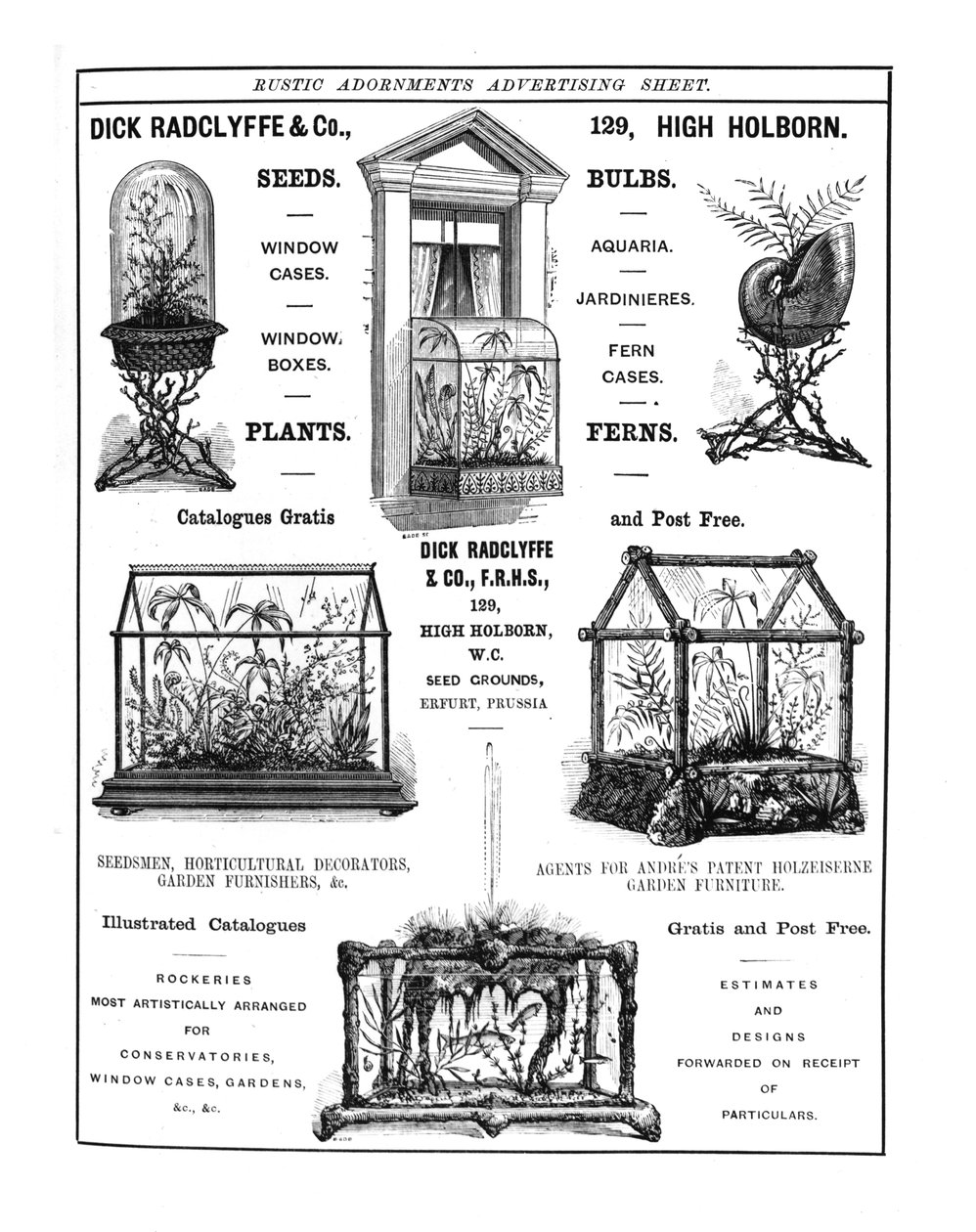 Dick Radclyffe & Co. Rustic Adornments hirdetése alkotó: English School