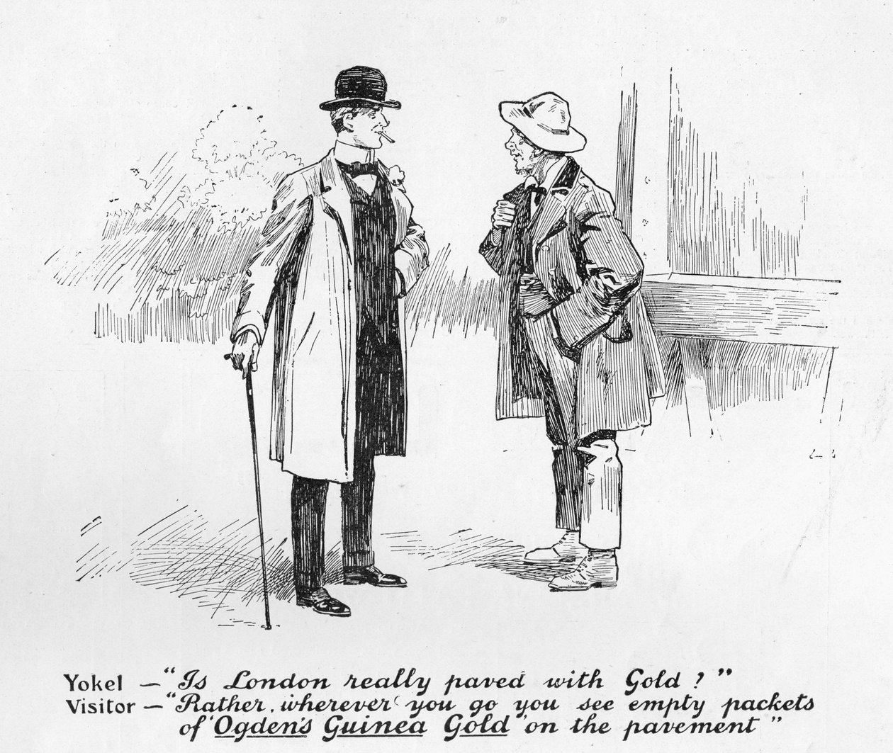 Ogdens Guinea Gold Cigarettes reklámja, a The Graphic-tól, 1902. július 19. alkotó: English School
