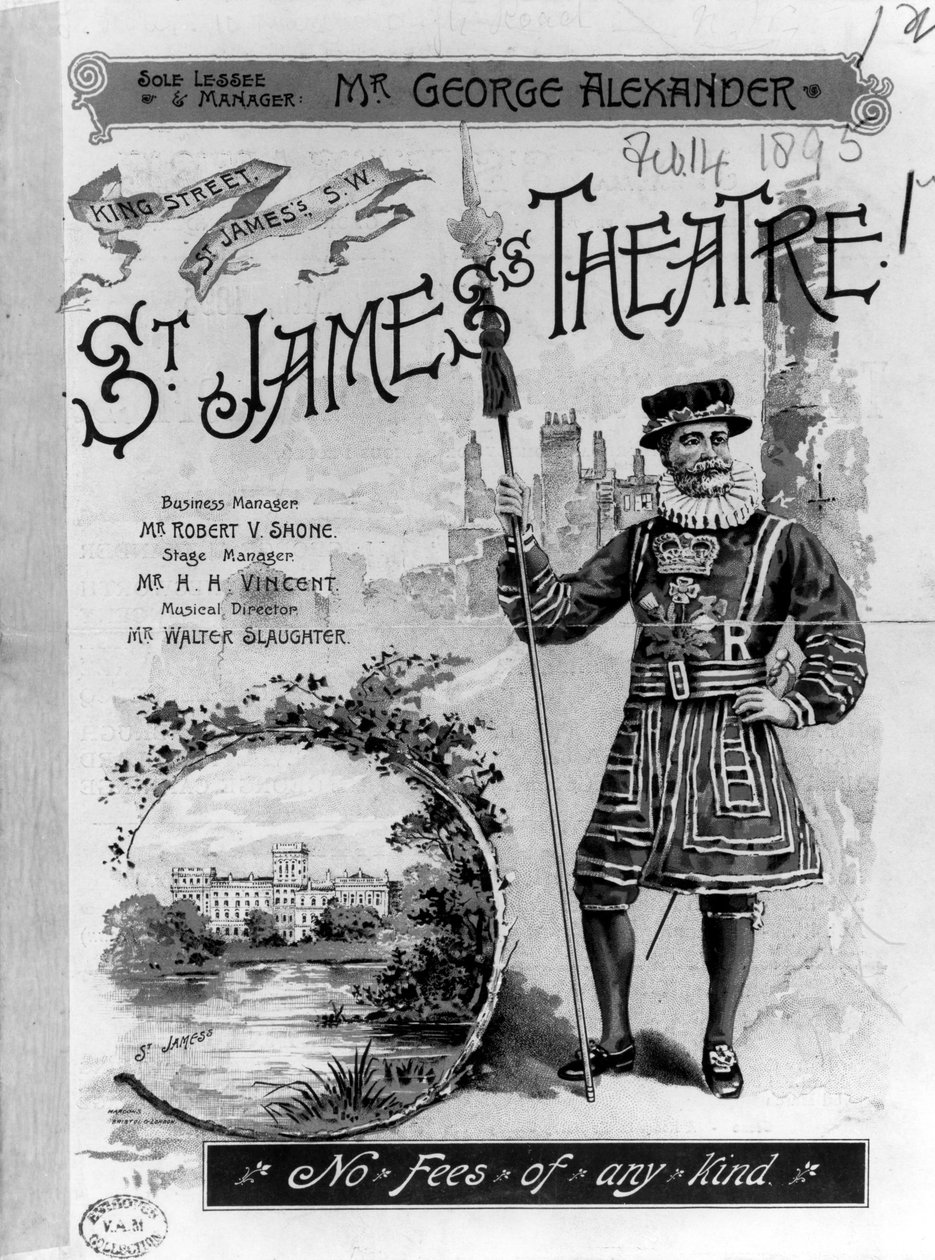 A londoni St. James Theatre reklámja, 1893 alkotó: English School