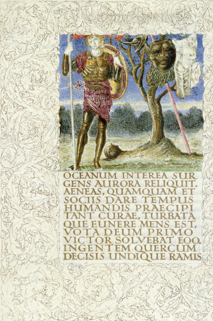 Aeneas Mezentius király zsákmánya mellett áll, 1874-1919 alkotó: English School