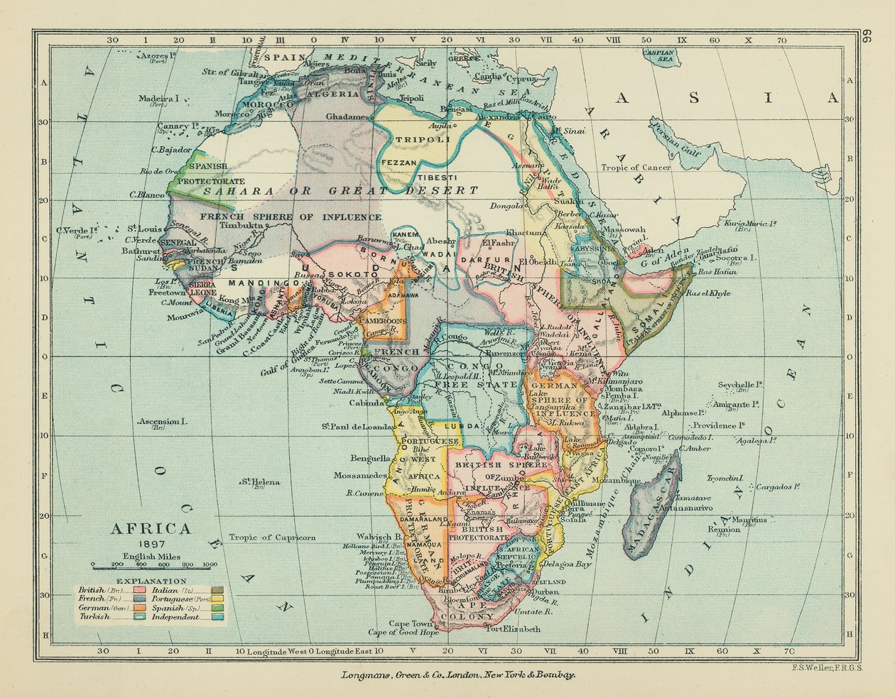 Afrika (színes litográfia) alkotó: English School