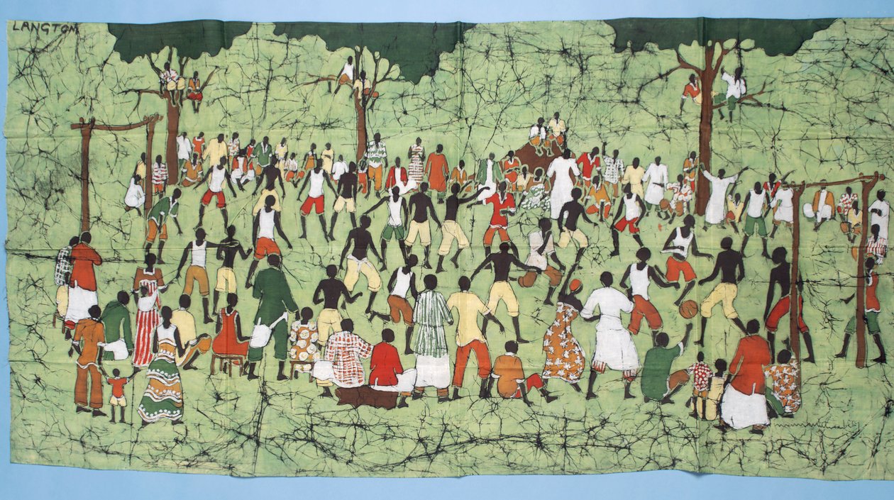 Afrikai batikolás, illusztrálás és focimeccs nézőkkel (textil) alkotó: English School