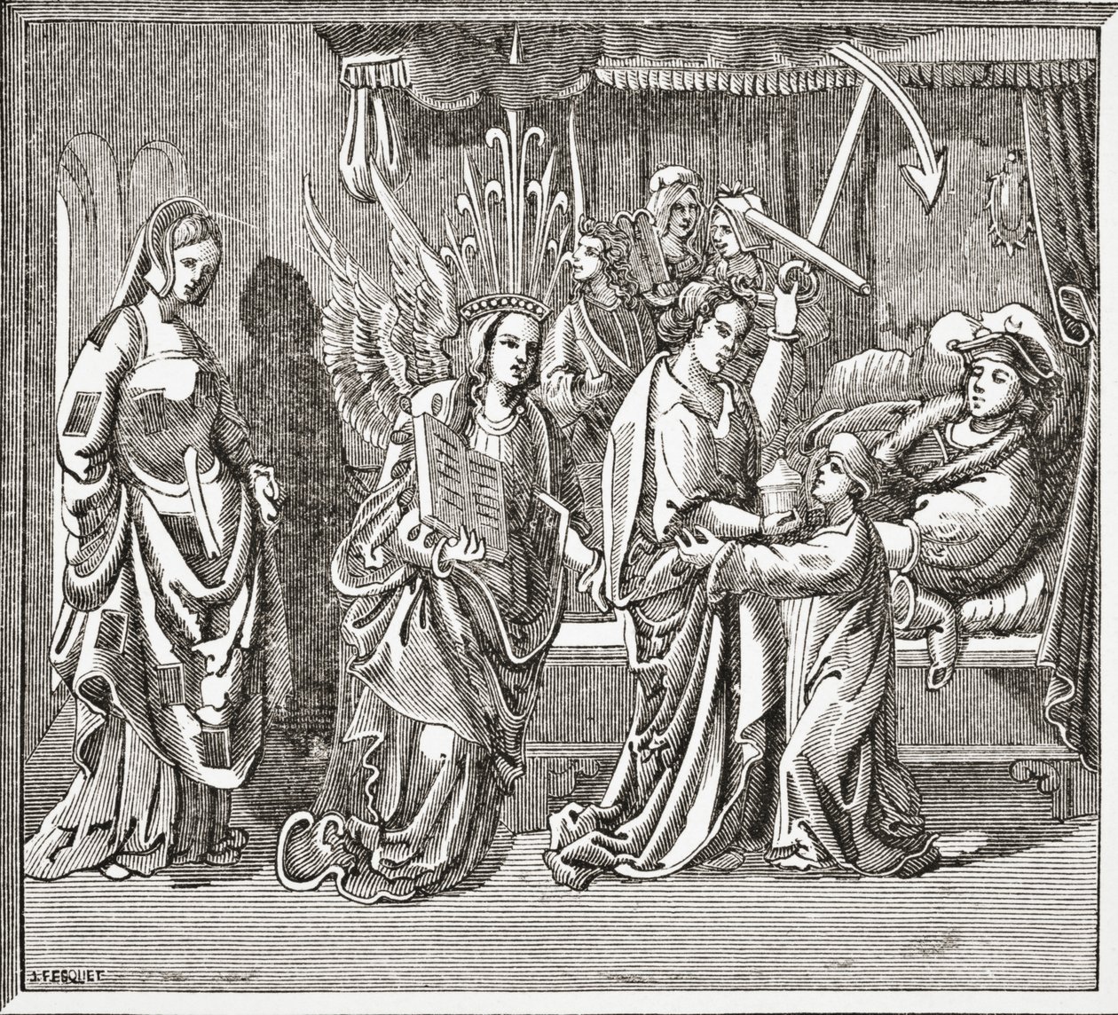 Alain Chartier, akit Hope vigasztal, 1878 alkotó: English School