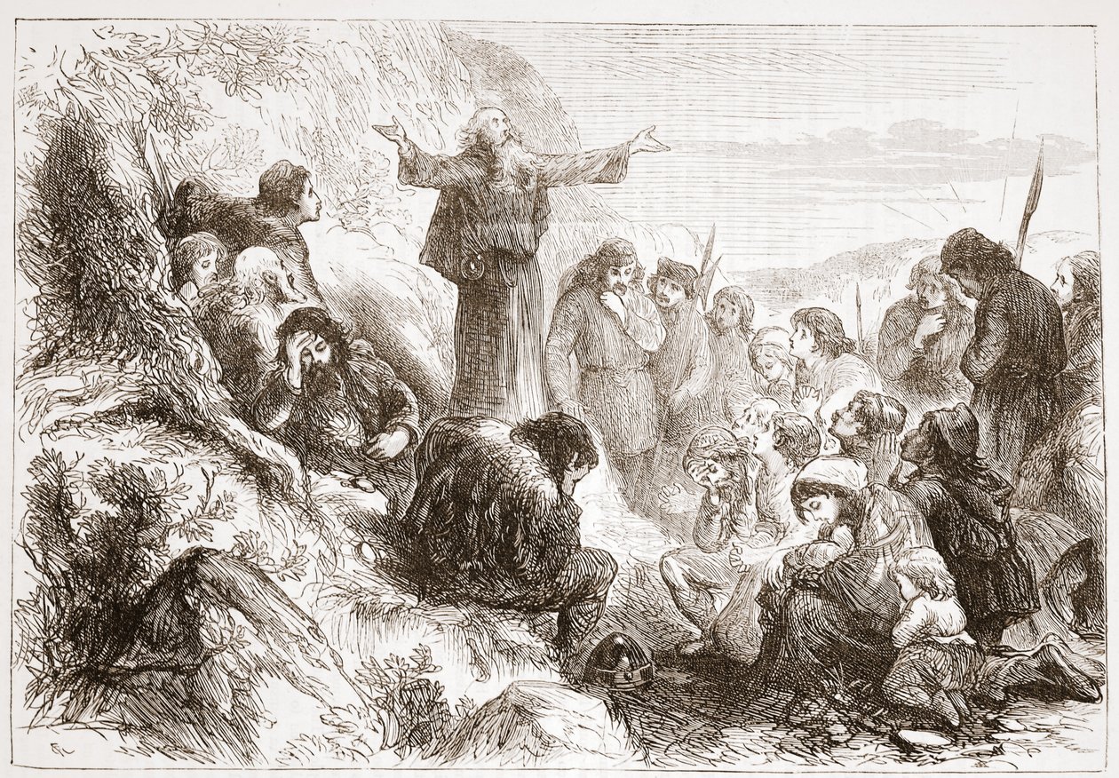 Albigens imádók a Rhone partján, illusztráció: James Aitken Wylie (1808-1890) A protestantizmus története című könyvéből, pub. 1878 alkotó: English School