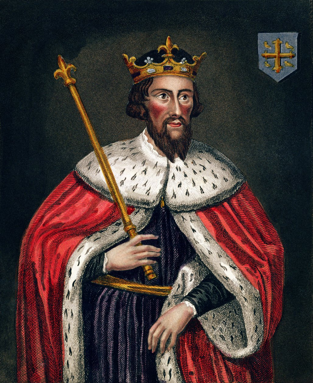 Nagy Alfréd (849-99), egy festmény után a Bodleian Galériában alkotó: English School