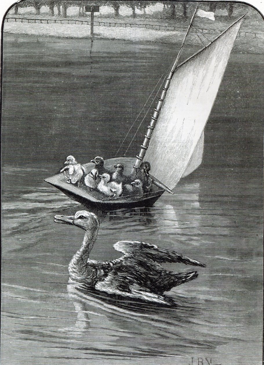 Egy szorongó anya, a Kensington állambeli Round Pondban látott és felvázolt incidens az 1888-as „Szabadidő órából” alkotó: English School