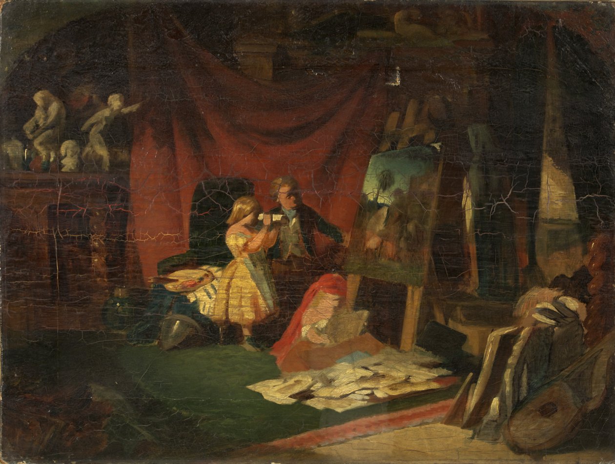 Egy művész stúdiója (olaj, vászon) alkotó: English School