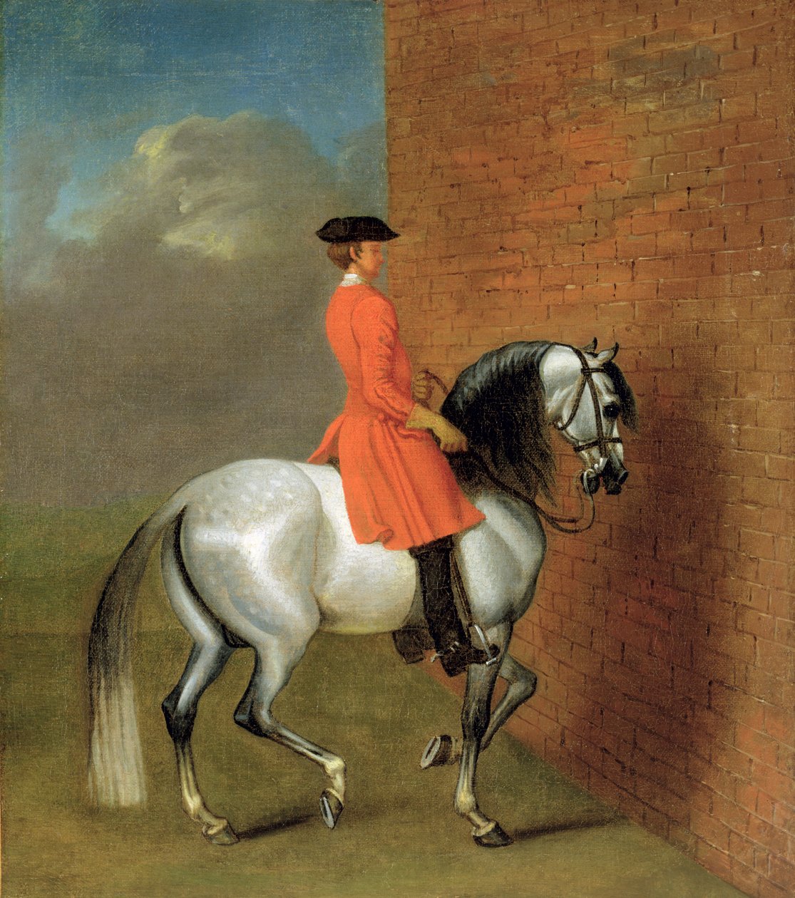 Gyakorlat a Haute Ecole-ben: Átjárás balra a fal mentén, John Venderbank (1694-1739) után, akit korábban James Seymournak (1702-52) tulajdonítottak alkotó: English School