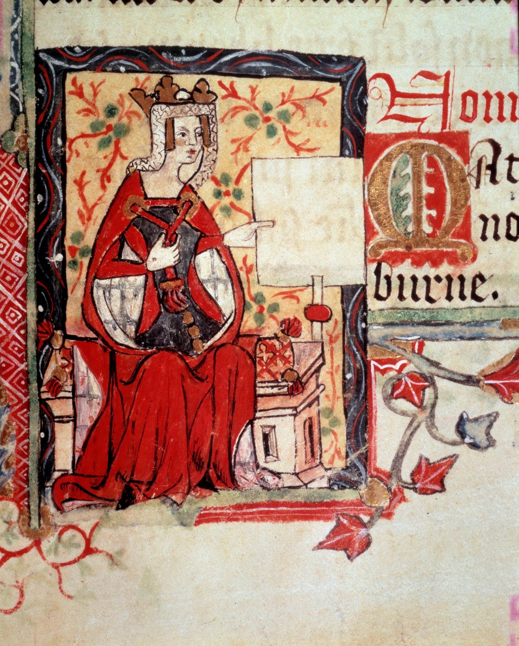 Egy illumináció, amely Mathilde the Emperesse (kb. 1102-1167), más néven Maud és Mathilde of England, V. Henrik feleségét ábrázolja, és a Szent Albans-i szerzetesek "Histoire d
