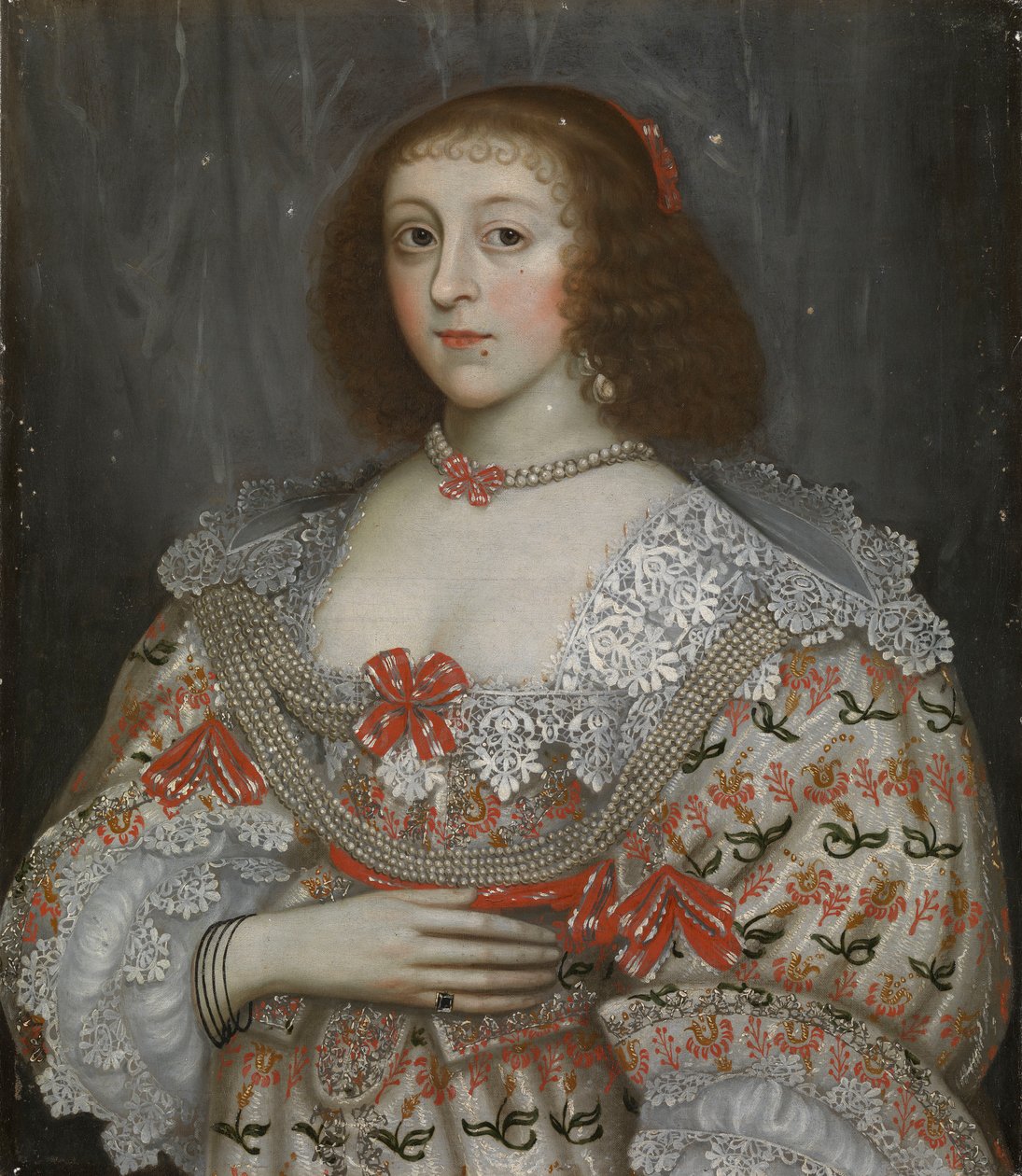 Azonosítatlan fiatal hölgy I. Károly korából, 1635 körül (olajfestmény) alkotó: English School