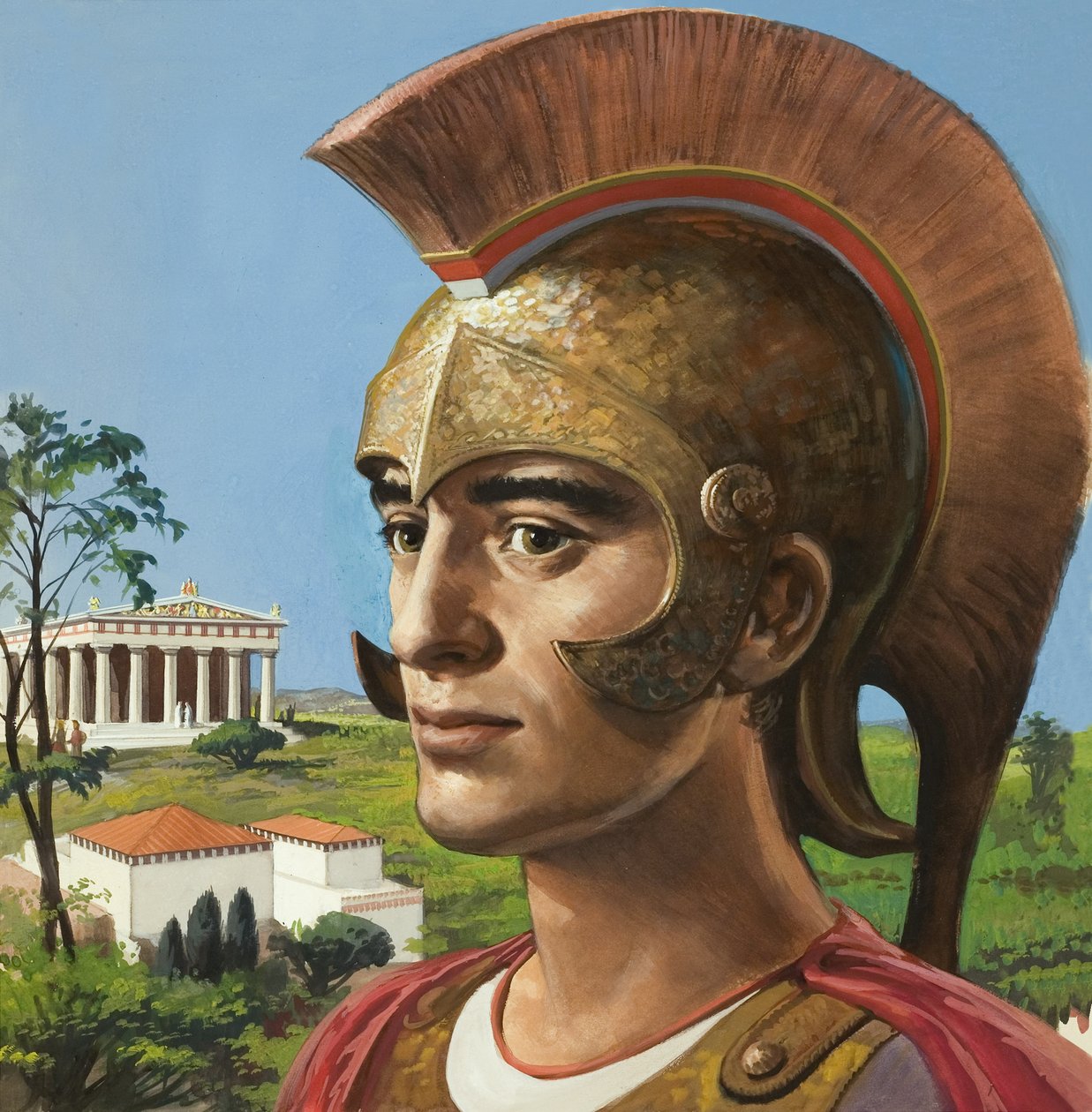 Ókori görög katona (gouache, papír) alkotó: English School