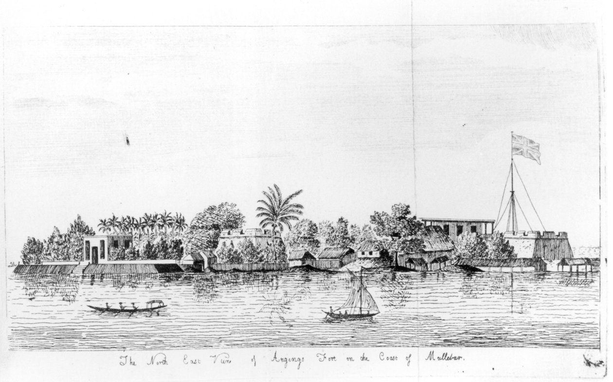 Anjengo erőd az indiai Malabar partjainál, az Utazástól Kelet-Indiába John Henry Grose, 2. kiadás, 1766. alkotó: English School