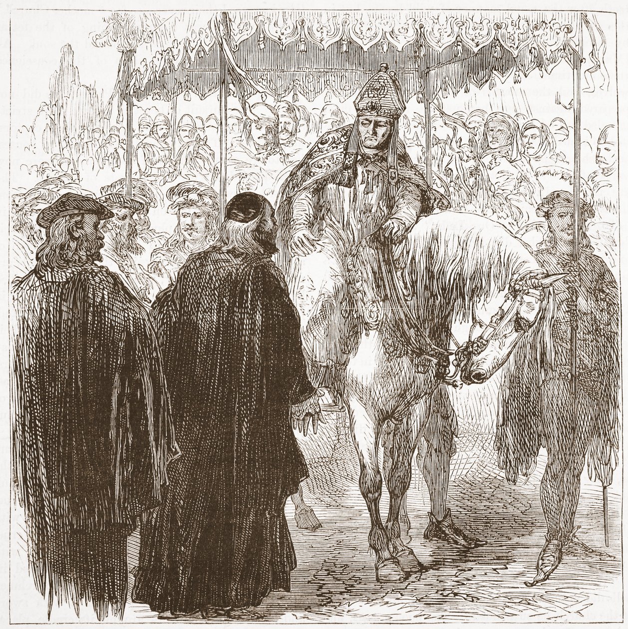 Arundel érsek Oxfordban, illusztráció: James Aitken Wylie (1808-1890) A protestantizmus története című könyvéből, pub. 1878 alkotó: English School