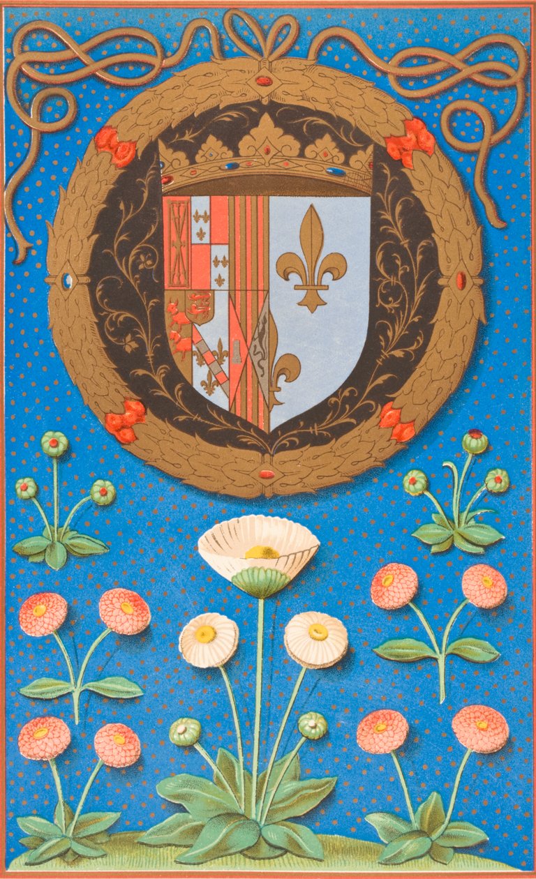 Marguerite Navarre fegyverei és emblematikus eszközei, 1878 alkotó: English School