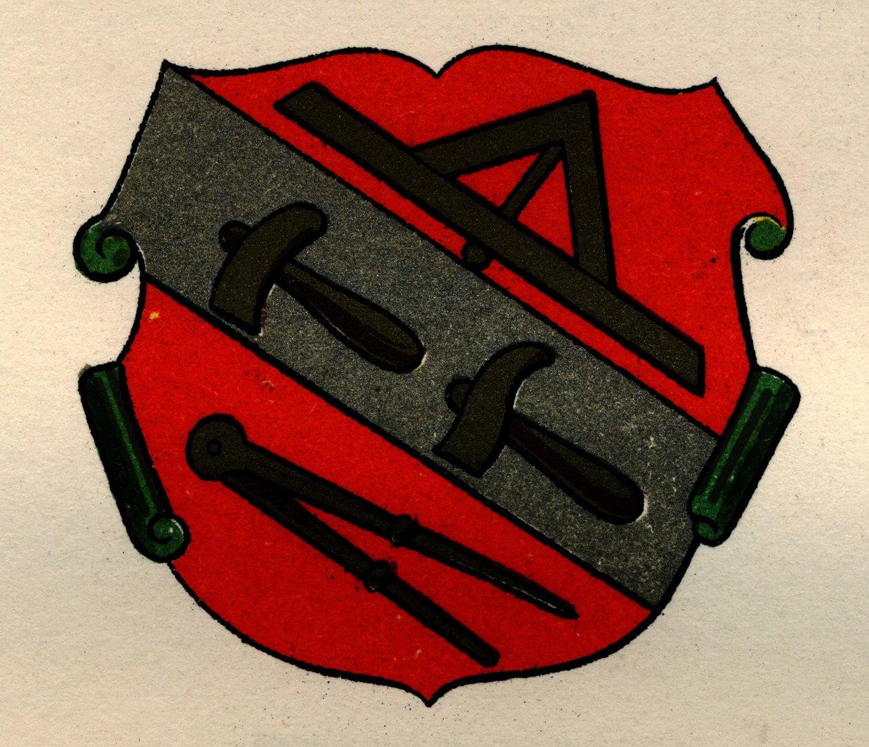 Arms of the Stone Masons of Strasburg, The History of Freemasonry, II. kötet, kiadó: Thomas C. Jack, London, 1883 alkotó: English School