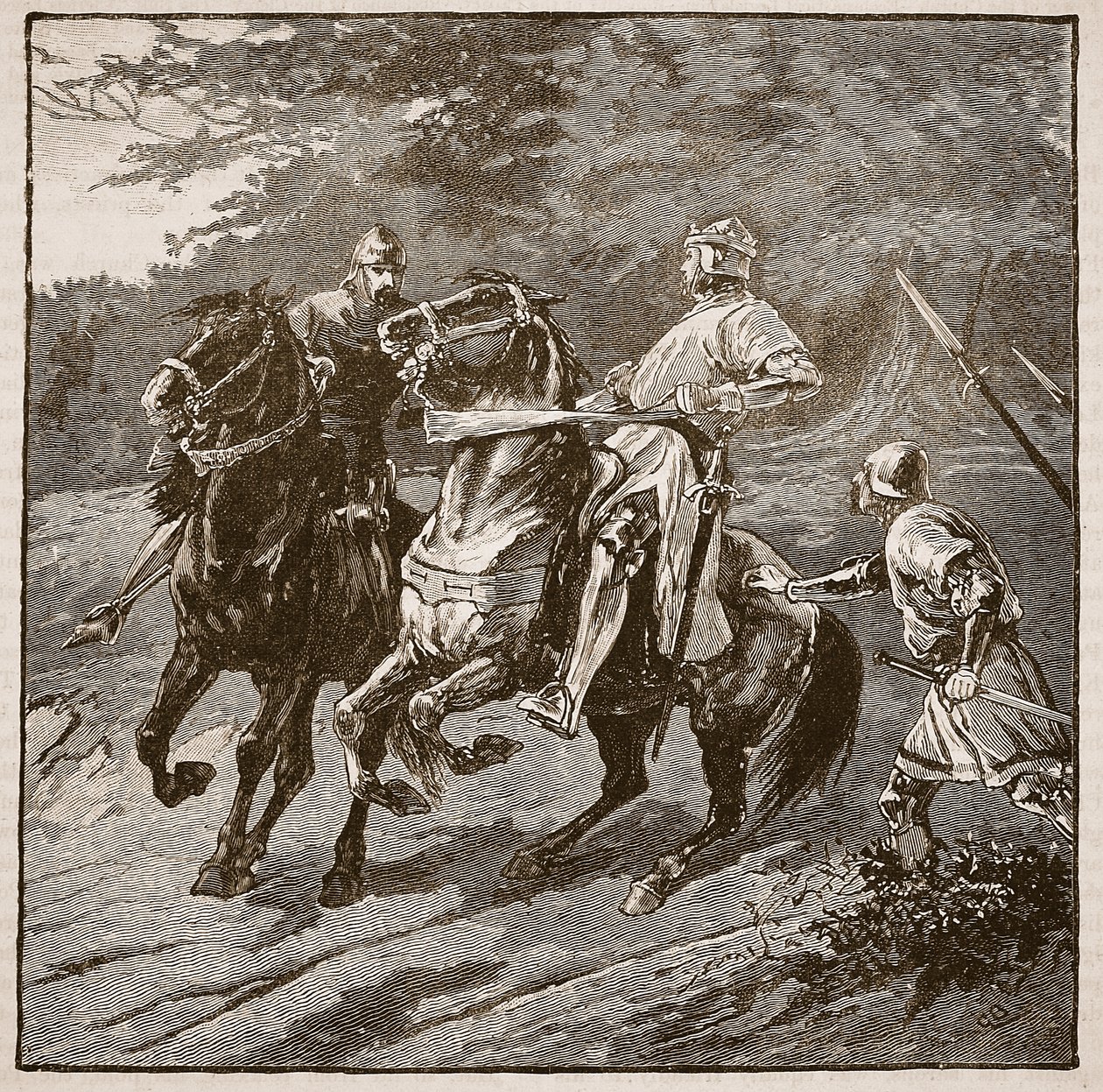 Richard király letartóztatása, a Cassells Illustrated History of England illusztrációja (szépia fotó) alkotó: English School