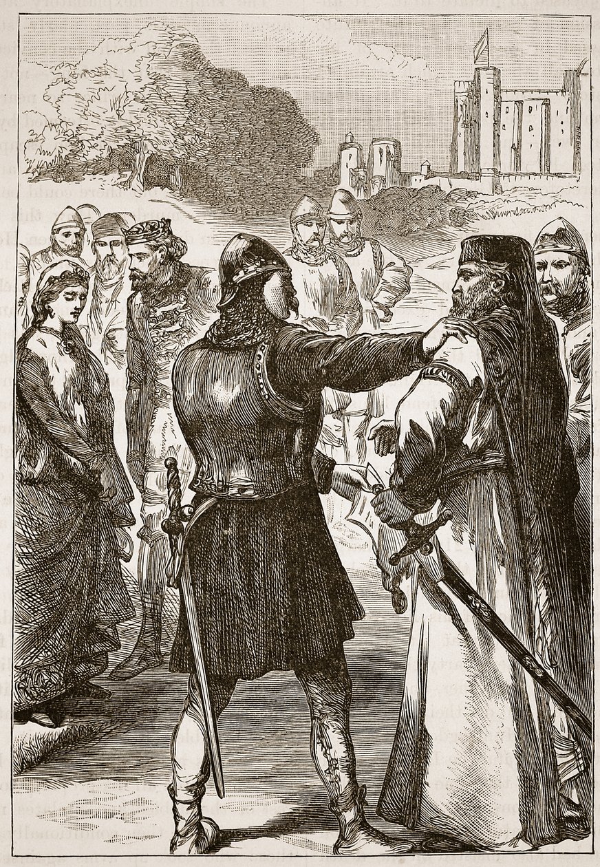 Gloucester hercegének letartóztatása, a Cassells Illustrated History of England illusztrációja (szépia fotó) alkotó: English School