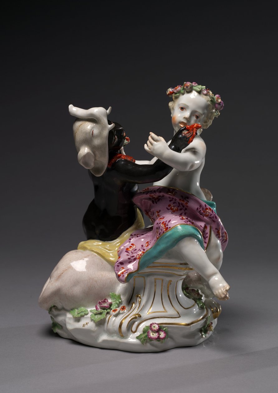 Ázsia és Afrika, a Chelsea Porcelain Factory által gyártott, 1760 körül alkotó: English School