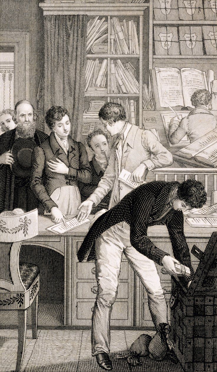 A Banknál, 1800 körül alkotó: English School