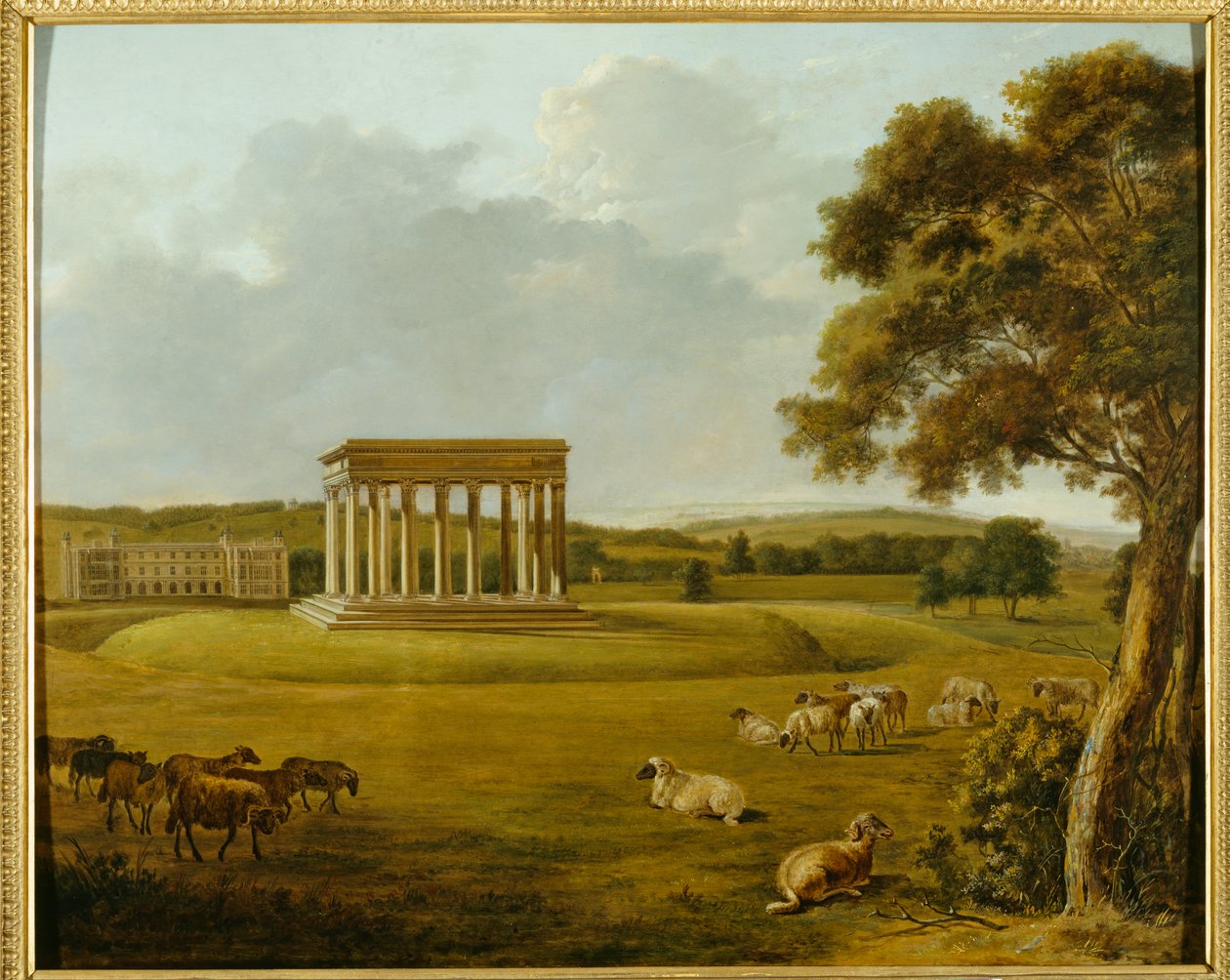 Audley End és a Concord temploma (olaj, vászon) alkotó: English School