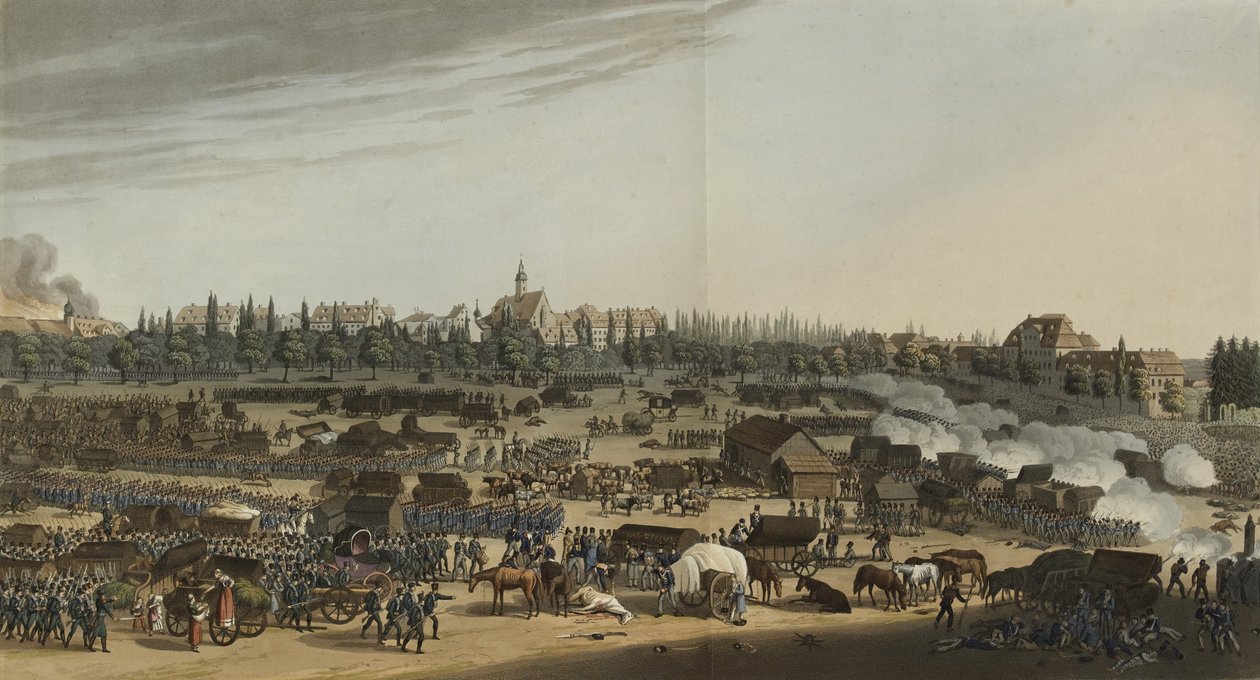 Lipcsei csata, 1813. október 16-19., Az Annals of Europe 1812, 1813, 1814 és 1815, 1815 évek fontos eseményeinek illusztrált feljegyzéséből (színes akvatinta) alkotó: English School