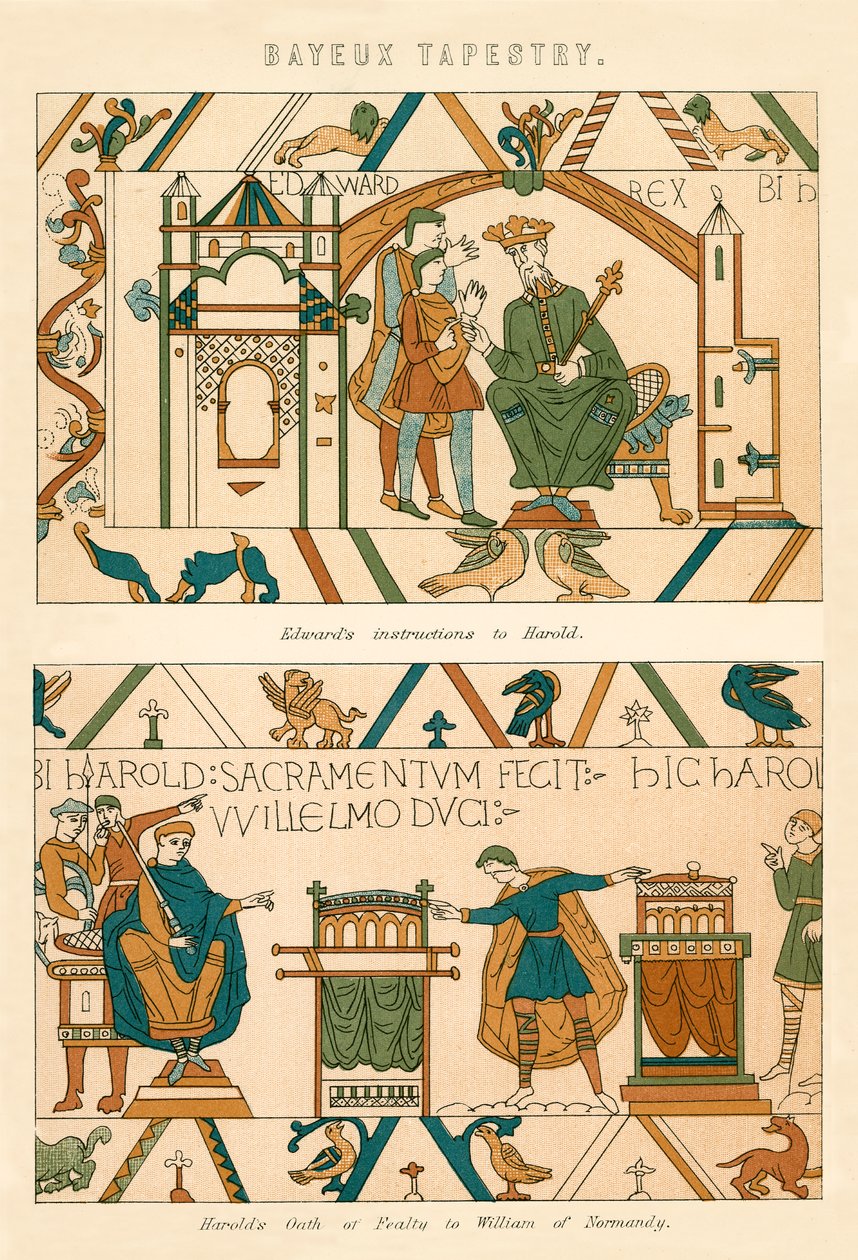 Bayeux-i faliszőnyeg (színes litográfia) alkotó: English School