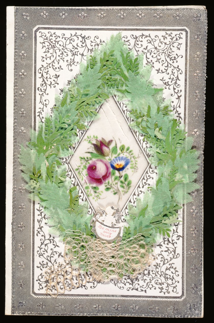 Be Mine Only Mine, Valentin-kártya, 1830 körül (színes litho papíron) alkotó: English School