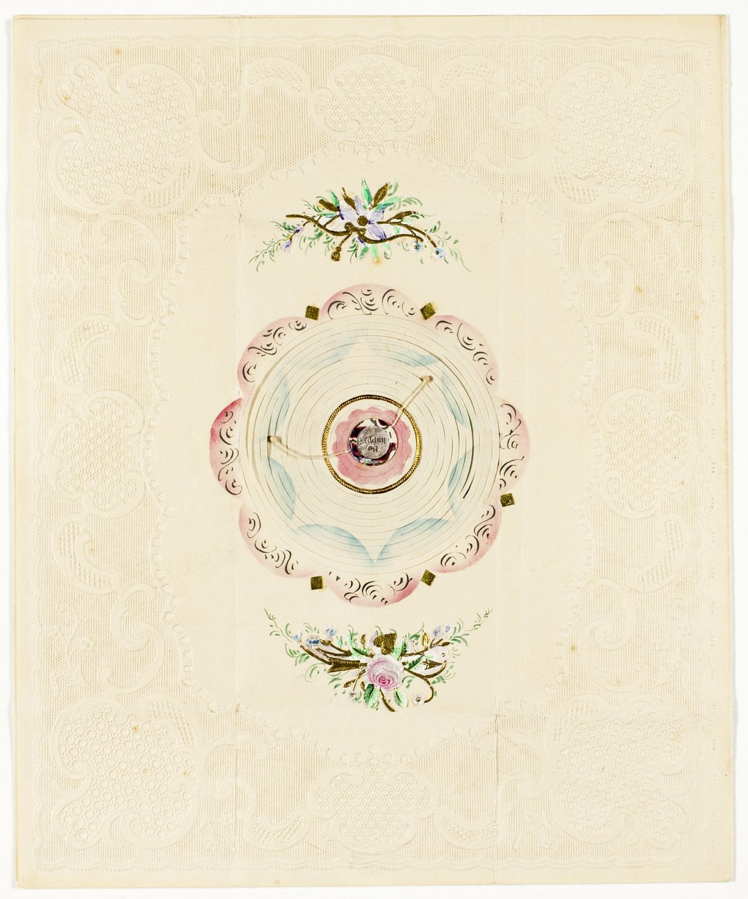Be Thine, 1830 körül (színes, valentin, csipkeszegéllyel) alkotó: English School