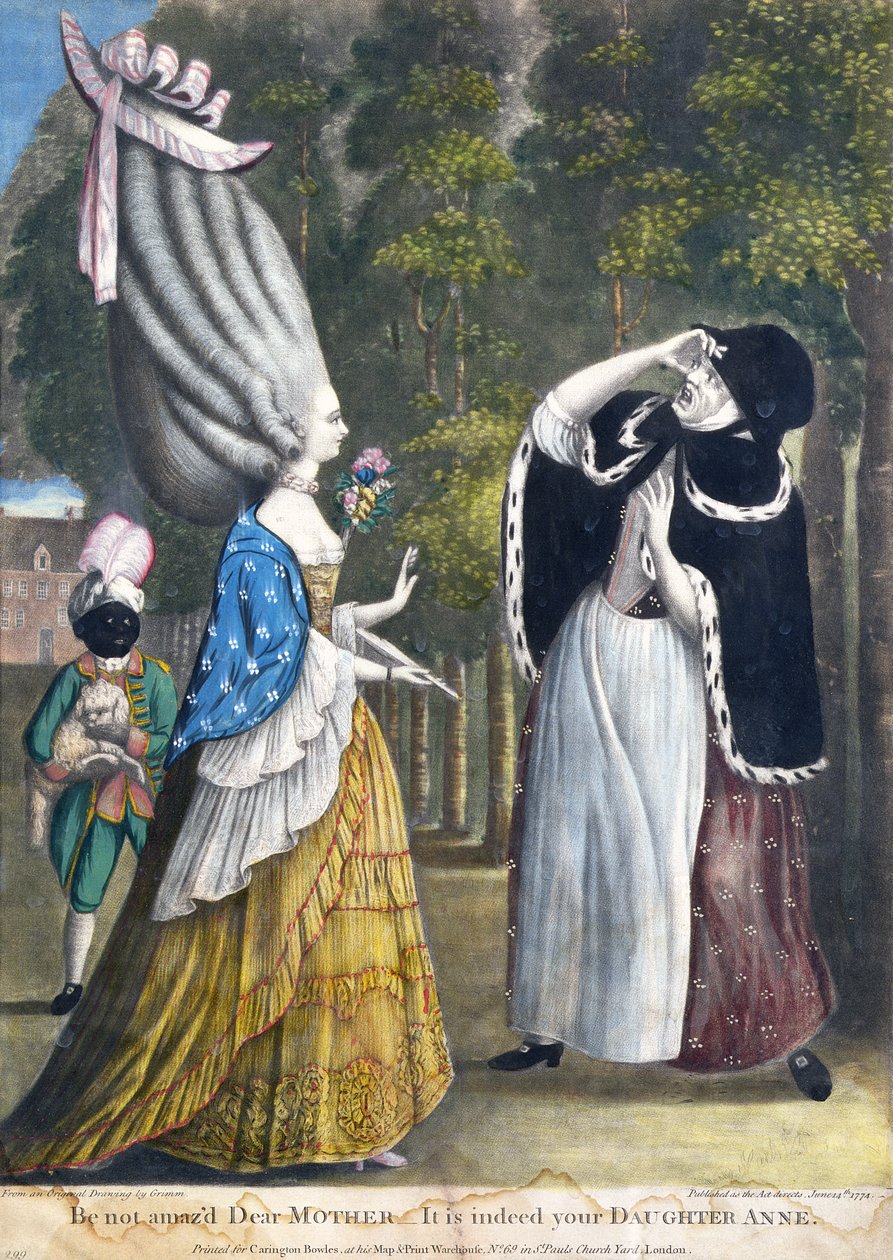 Ne csodálkozz, Kedves Anya – Ez valóban a lányod, Anne, Grimm eredeti rajzából, a Carington Bowles, London, kocsma számára nyomtatva. 1774 alkotó: English School