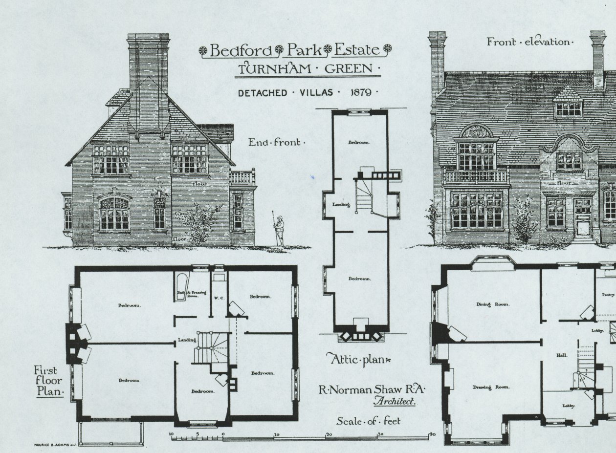 Bedford Park Estate, Turnham Green, a The Building Newsból, 1879 alkotó: English School