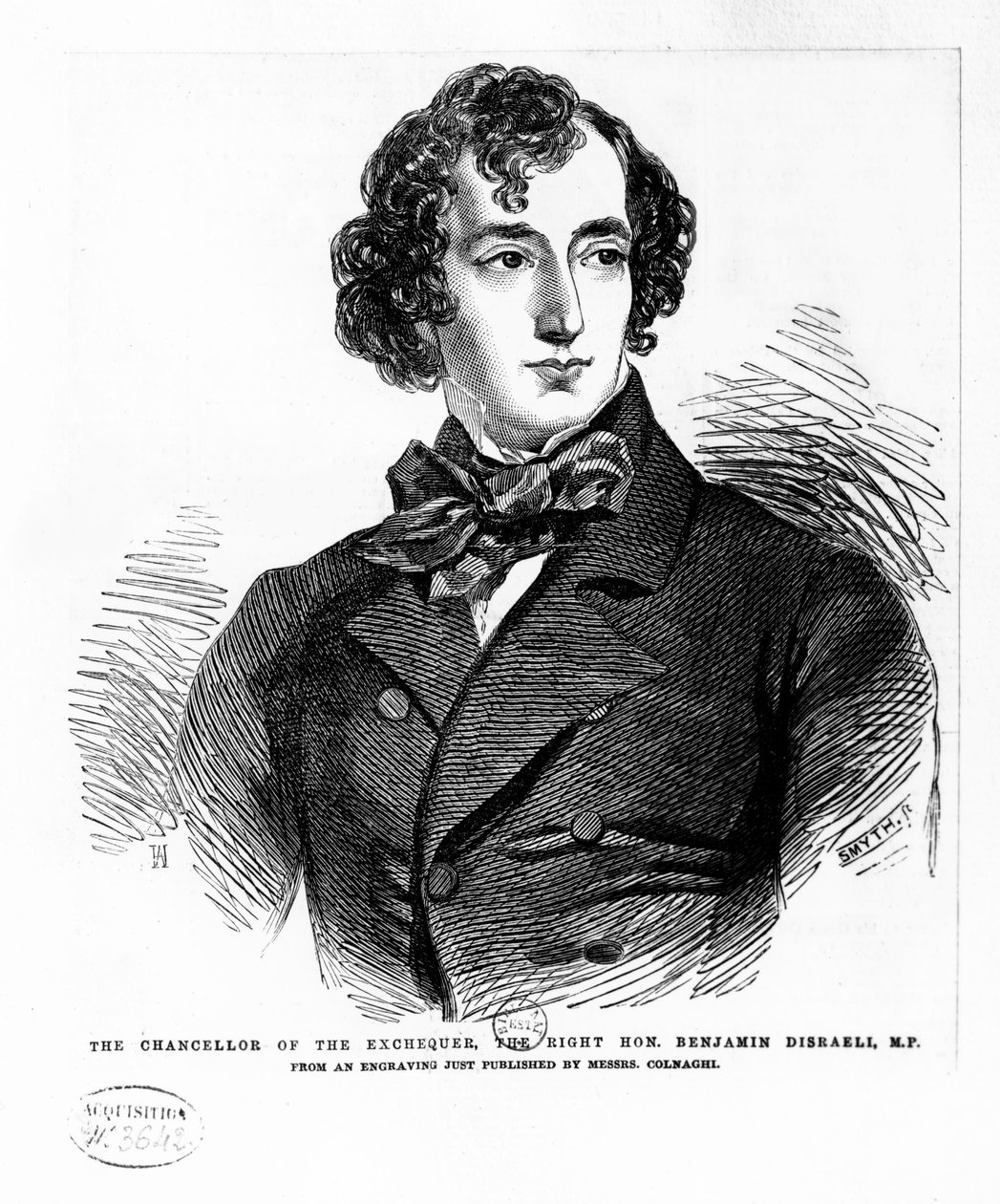 Benjamin Disraeli, 1837 körül (metszet) alkotó: English School