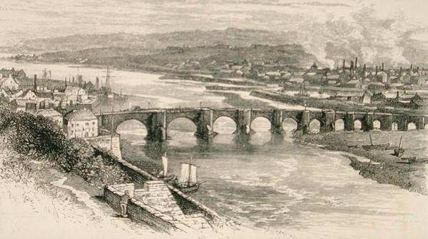 Berwick-upon-Tweed, Northumberland, 1880 körül, a Religious Tract Society által kiadott „Scottish Pictures”-ből alkotó: English School