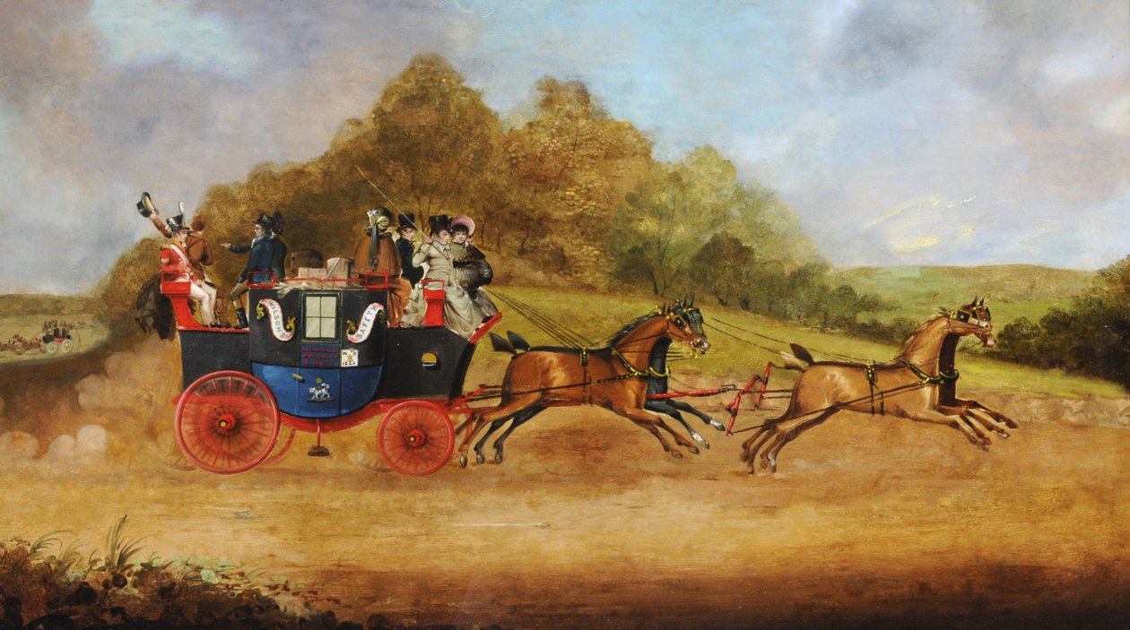 Beverley és Hull utasszállító kocsi, 1826 körül (olaj, vászon) alkotó: English School