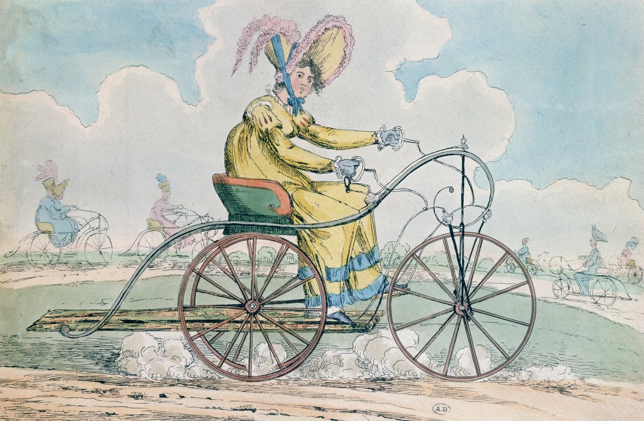 Háromkerekű kerékpár, a Ladies hobbi, 1819 alkotó: English School