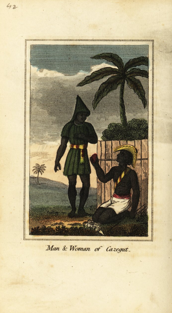Bijogos férfi és nő Cazegutból (Bissagos-szigetek, Bissau-Guinea, Nyugat-Afrika) alkotó: English School