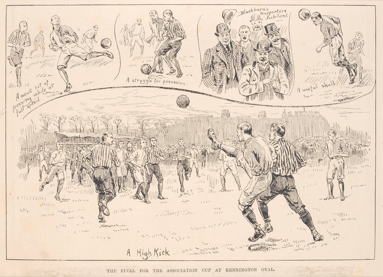 Blackburn Rovers vs. Nottingham County, a The Illustrated Sporting and Dramatic Newsból, 1891. március 23. alkotó: English School