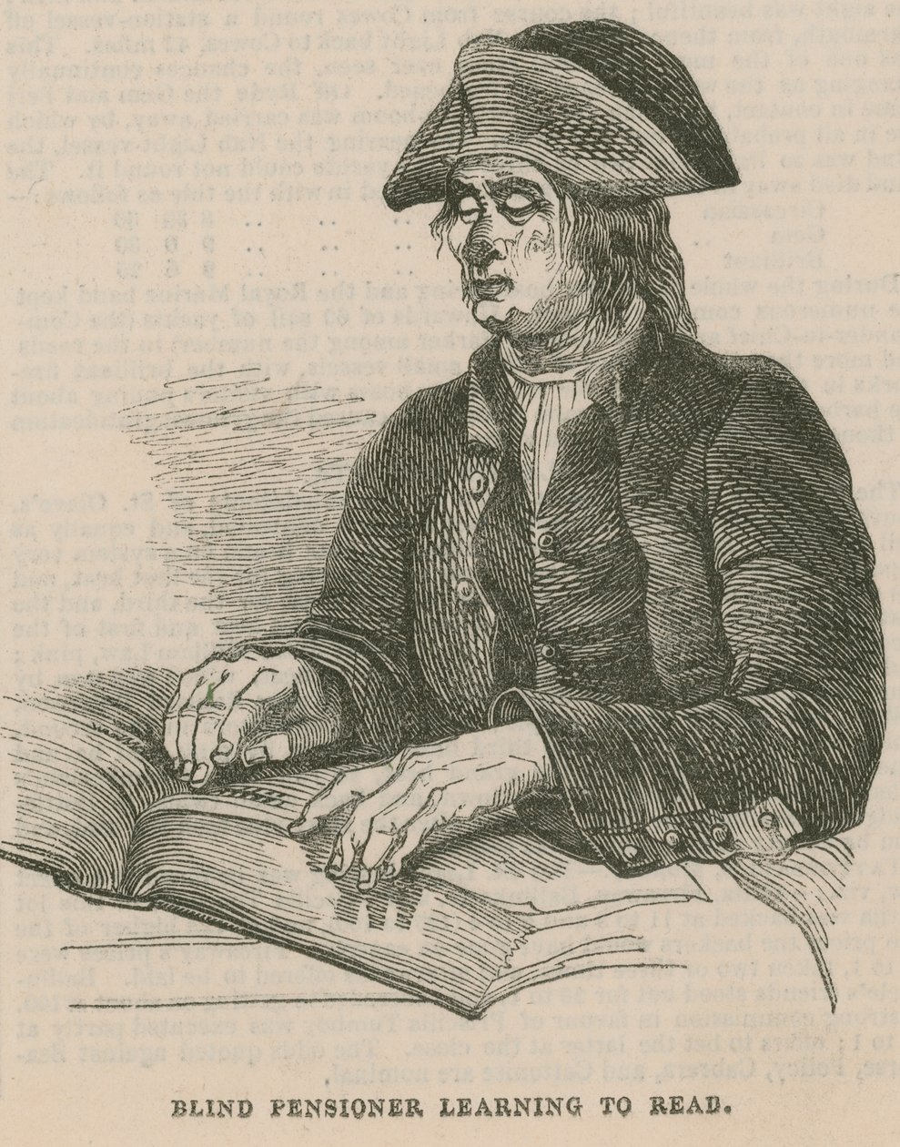 Vak nyugdíjas olvasni tanul (metszet) alkotó: English School
